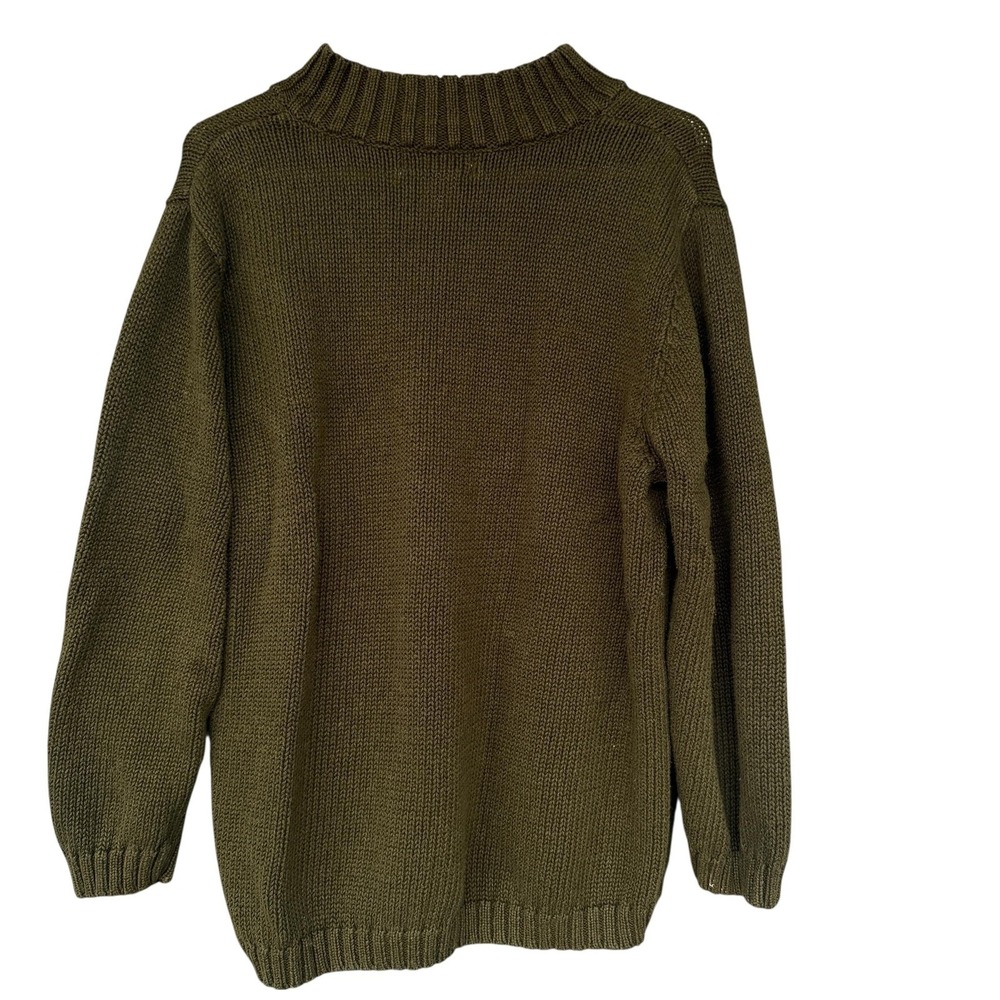 Mandal Bay Sweater Womens XXL Green Santa Claus Mock Neck Ugly Christmas Beaded - Picture 2 of 9